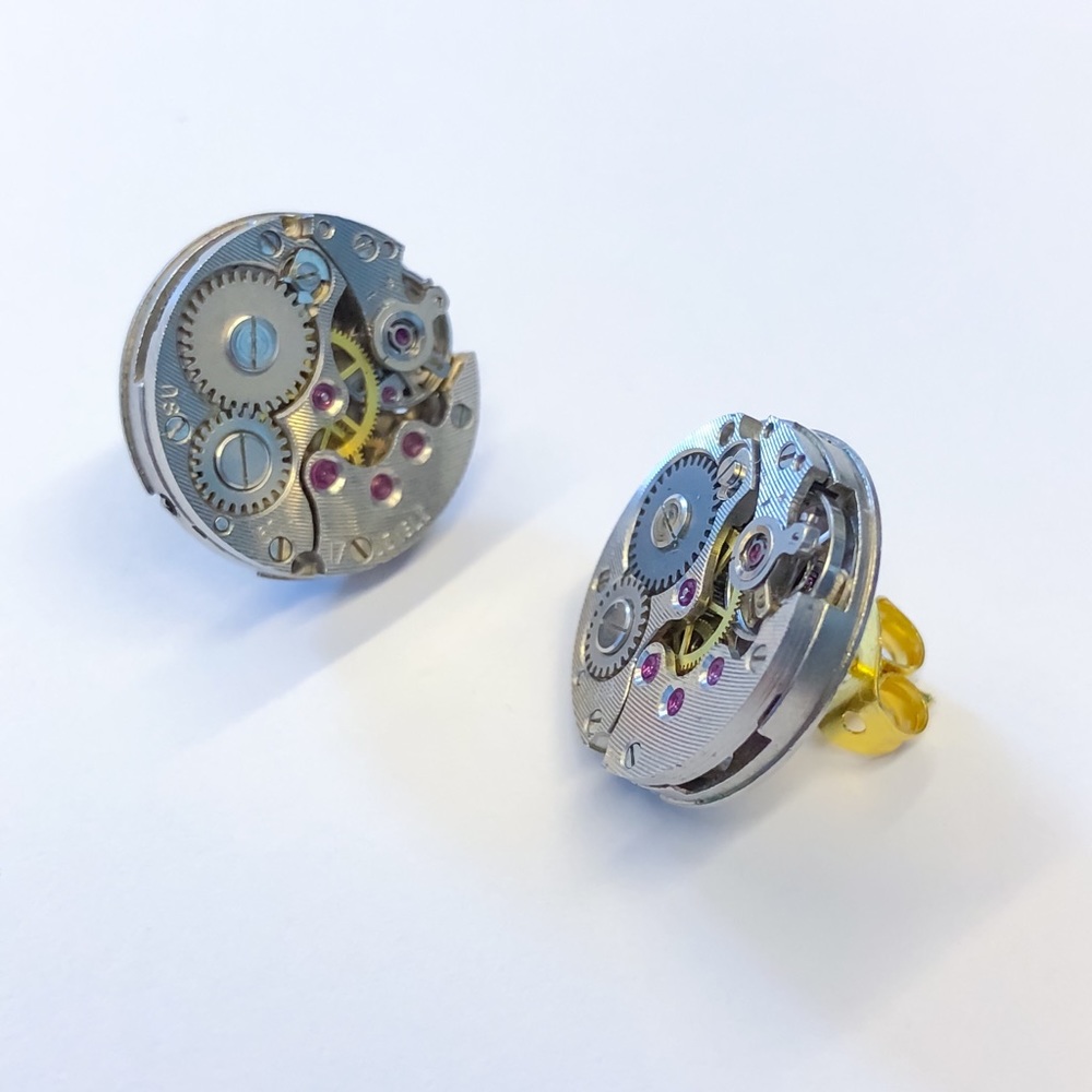 Watch earring studs
